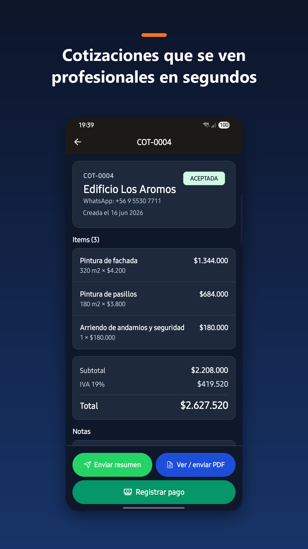 Cotización profesional en Cotiser